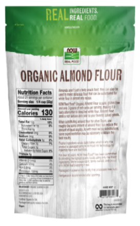 NOW Foods Organic Almond Flour 10 oz | Gluten-Free Keto Baking Flour