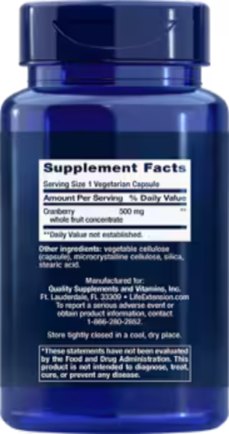 Life Extension Cran-Max 500 mg 60 Vegetarian Capsules