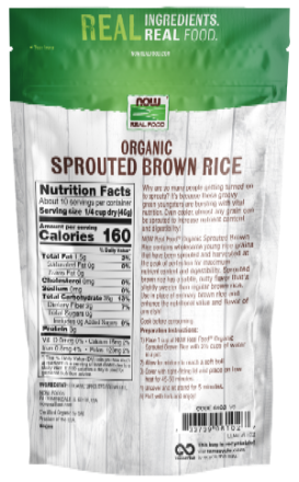 NOW Foods Organic Raw Sprouted Brown Rice 16 oz product image 2