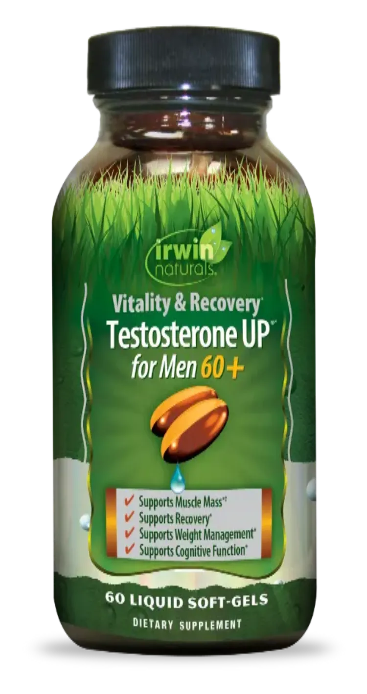 Irwin Naturals Male Vitality UP for Men 60+ Zinc Ashwagandha 60 Softgels