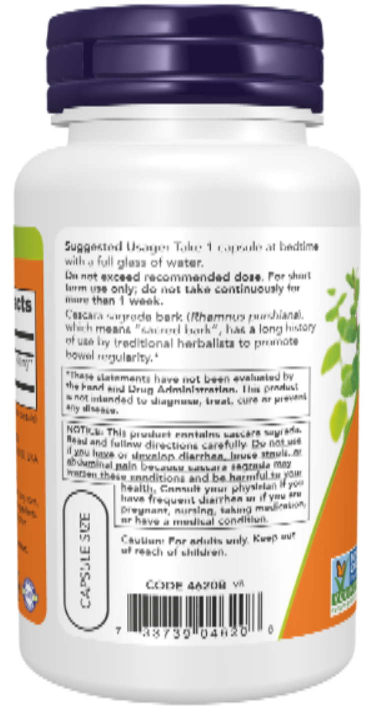 NOW Foods Cascara Sagrada 450 mg 100 Veg Capsules