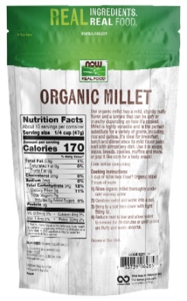 NOW Foods Organic Millet 1 Lb