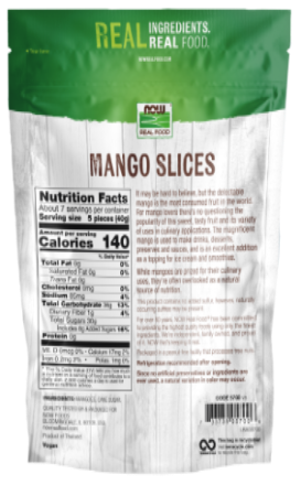 NOW Foods Mango Slices 10 oz | Dried Mango Snack