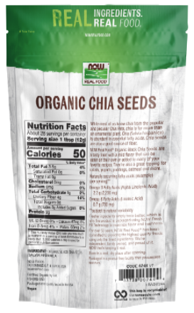 NOW Foods Organic Black Chia Seeds 12 oz