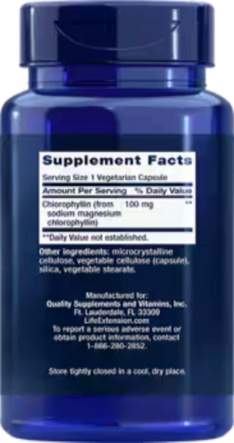 Life Extension Chlorophyllin 100 mg 100 Vegetarian Capsules