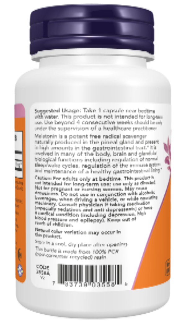 NOW Foods Melatonin Maximum Strength 20 mg 90 Veg Capsules