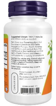 NOW Foods Red Clover 375 mg 100 Veg Capsules