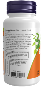 NOW Foods Elderberry 500 mg 60 Veg Capsules
