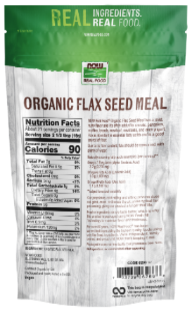 NOW Foods Organic Flax Seed Meal 22 oz