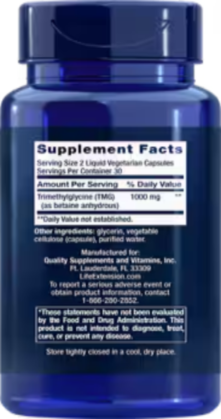 Life Extension TMG 500 mg 60 liquid Vegetarian Capsules