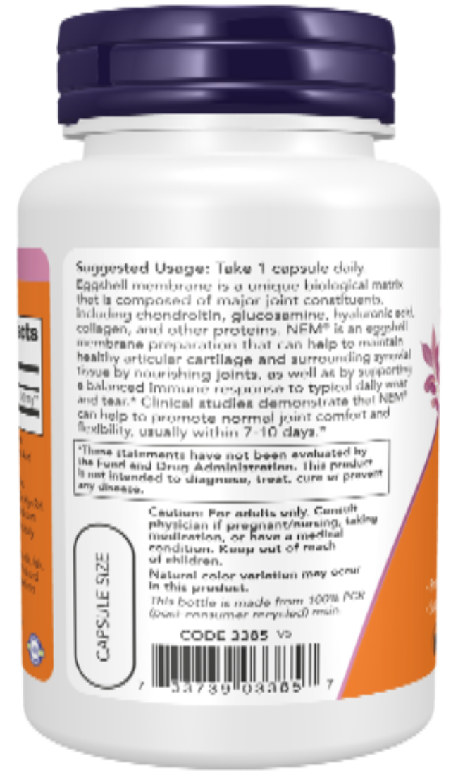 NOW Foods Eggshell Membrane 500 mg 60 Capsules