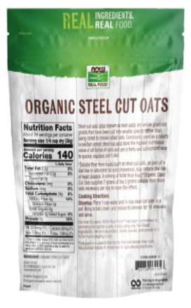 NOW Foods Steel Cut Oats Organic 2 Lb