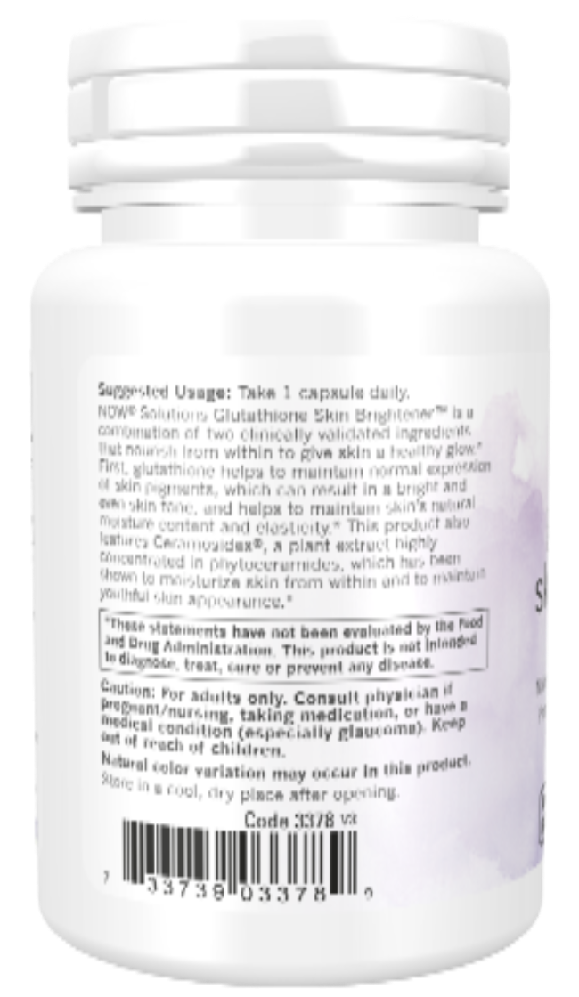 NOW Solutions Glutathione Skin Brightener with Ceramosides 30 Veg Capsules