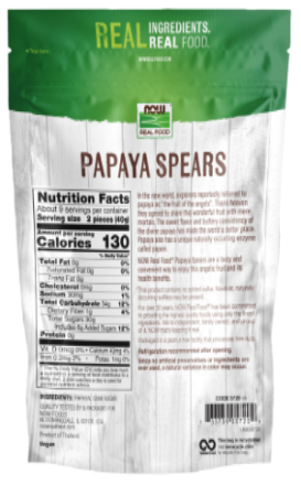 Now Foods Papaya Spears 12 oz