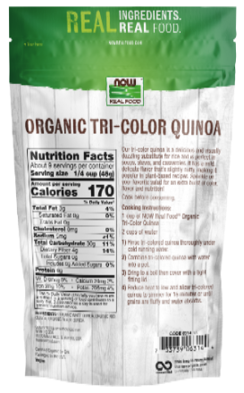 NOW Foods Organic Tri-Color Quinoa 14 oz | White Red & Black Blend