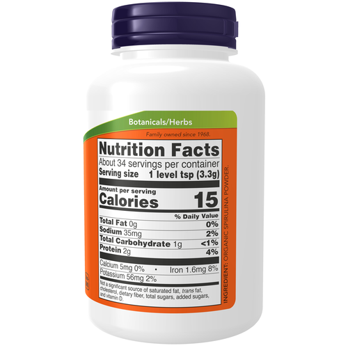 NOW Foods Organic Spirulina Powder 4 oz