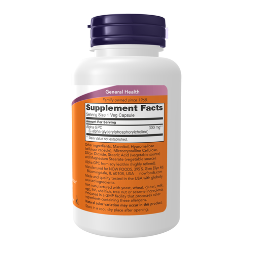 NOW Foods Alpha GPC 300 mg 60 Veg Capsules