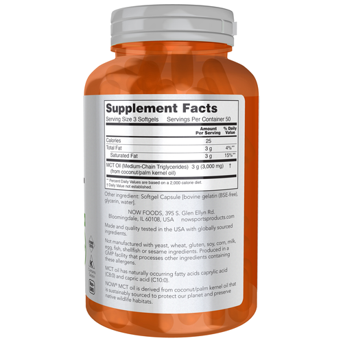 NOW Sports MCT Oil 1000 mg 150 Softgels