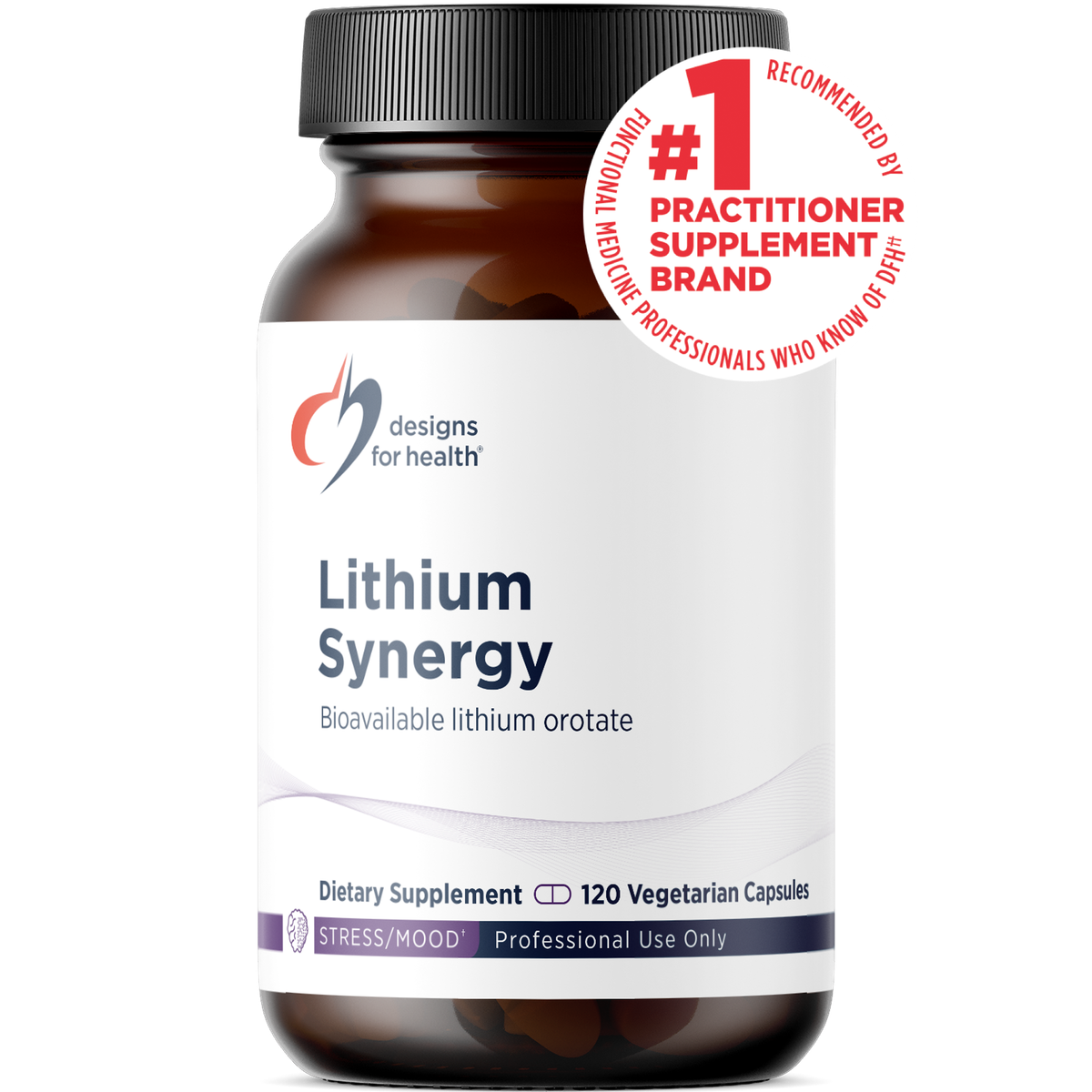 Designs for Health Lithium Synergy 120 capsules front label