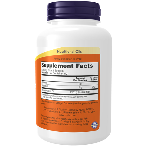 NOW Foods Wheat Germ Oil 100 Softgels