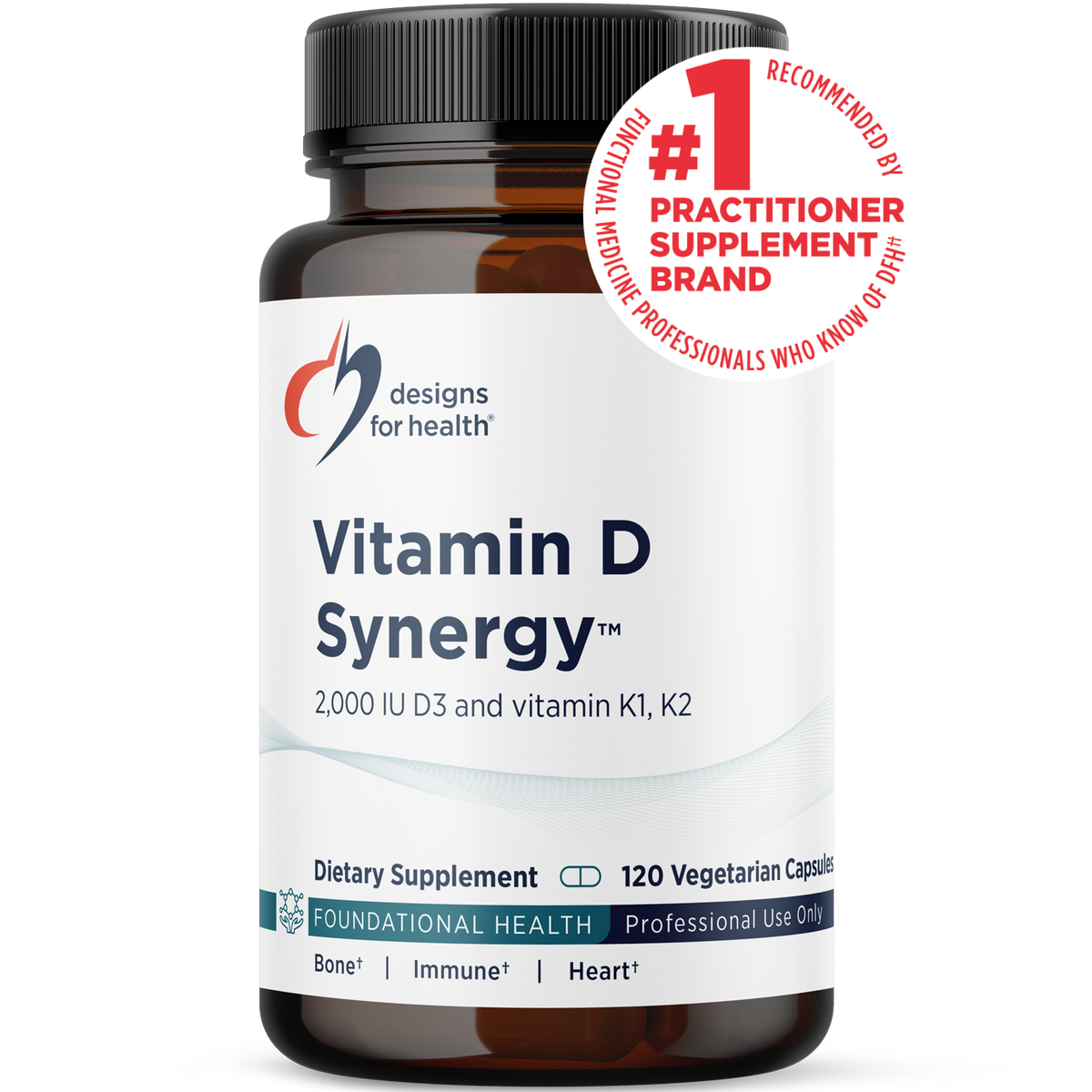 Designs for Health Vitamin D Synergy 120 capsules front label