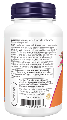 NOW Foods C-1000 + Zinc & D3 100 Veg Capsules