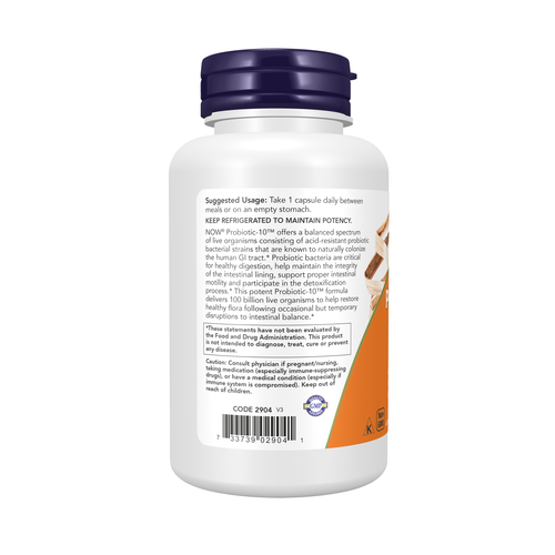 NOW Foods Probiotic-10 100 Billion CFU 60 Vcaps
