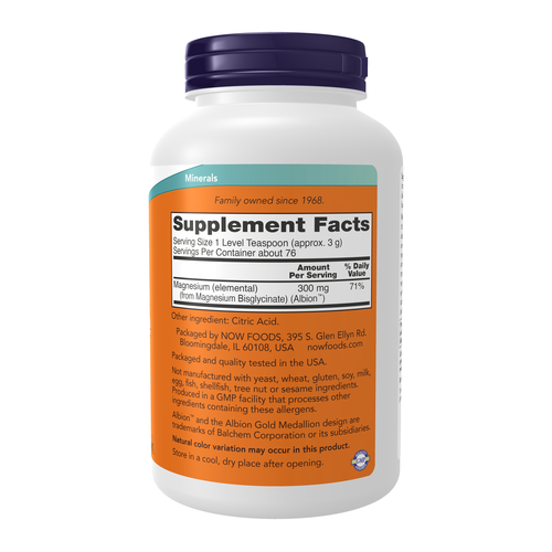 NOW Foods Magnesium Bisglycinate Powder 8 oz