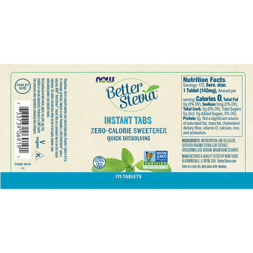 NOW BetterStevia 175 Instant Tabs