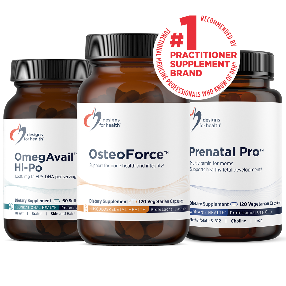 Designs for Health Prenatal Pro Essential Bundle 30 Day Supply front label