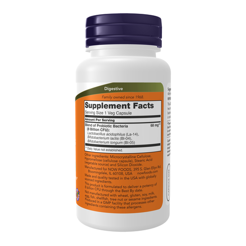 NOW Foods 8 Billion Acidophilus & Bifidus 120 Veg Capsules product image 2