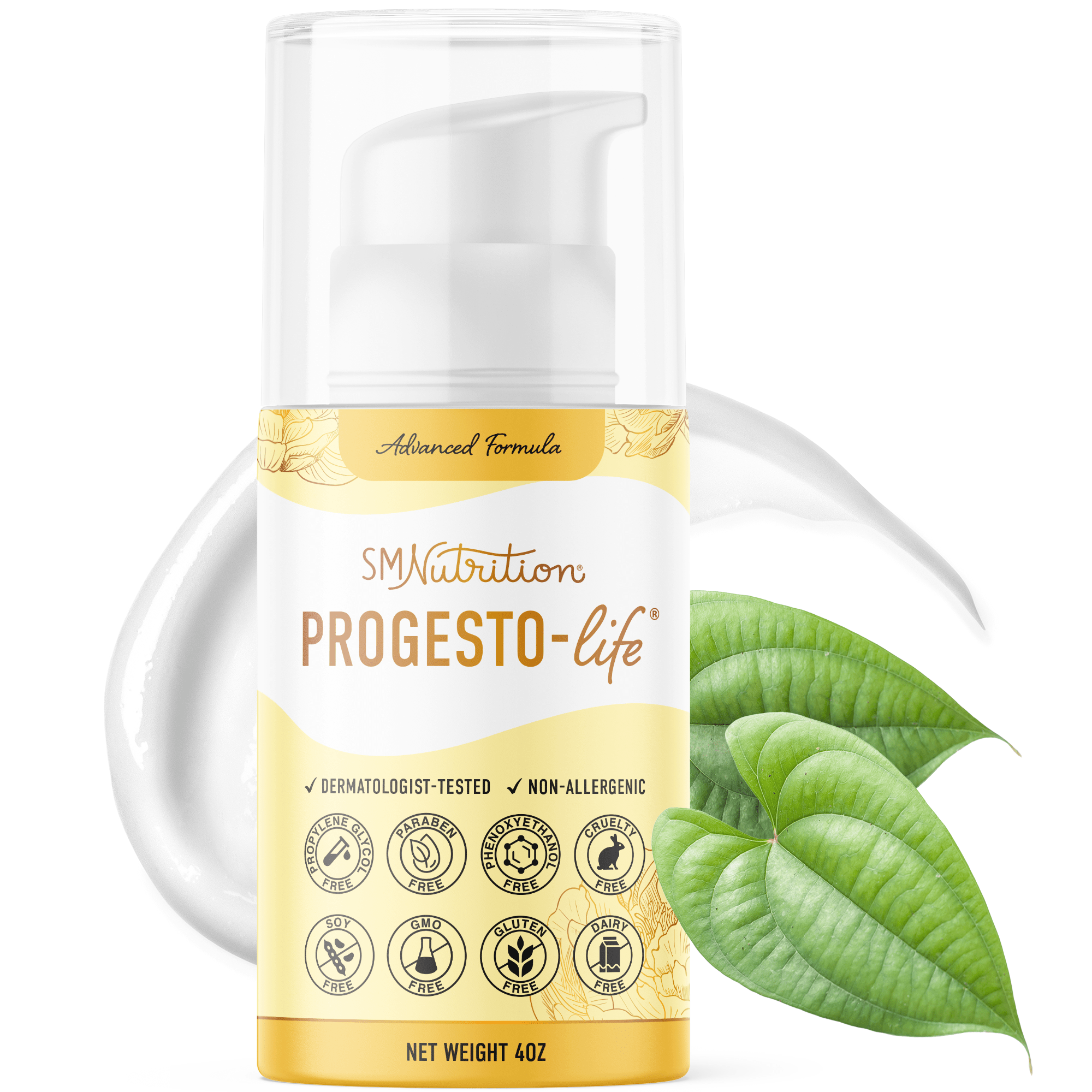 SMNutrition Advanced Progesto-Life Cream 4 oz official front label