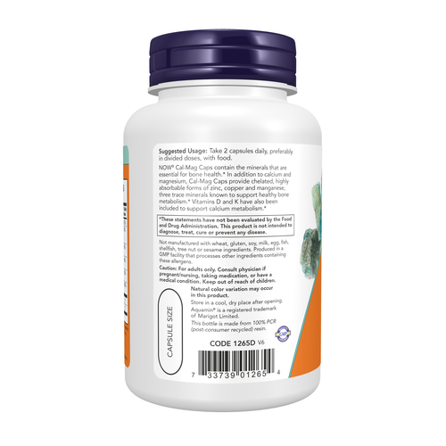 NOW Foods Cal-Mag Caps 120 Capsules