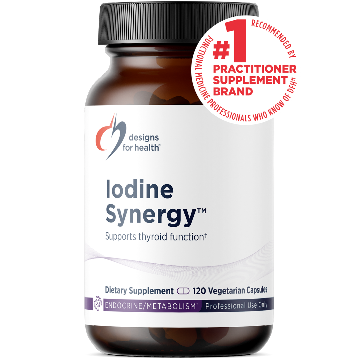 Designs for Health Iodine Synergy 120 capsules front label
