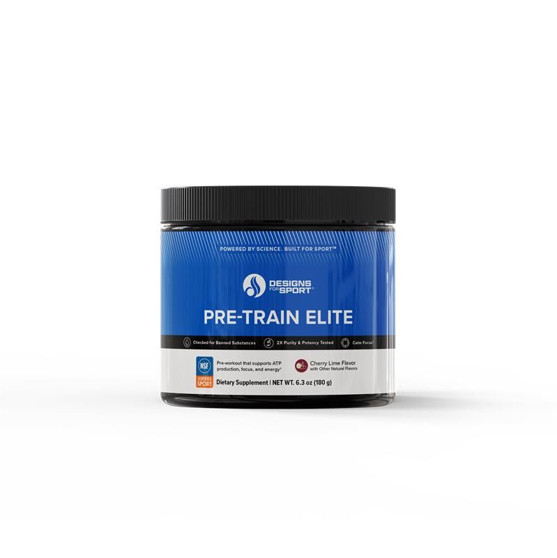Designs for Health Pre-Train Elite 180 g (6.3 oz) powder front label