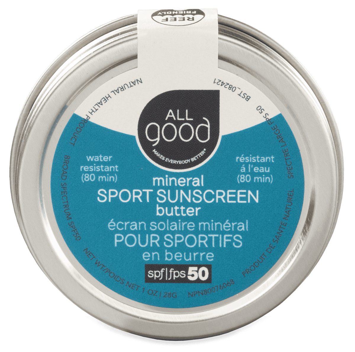 All Good Sport Mineral Sunscreen Butter SPF 50 - 1 oz package