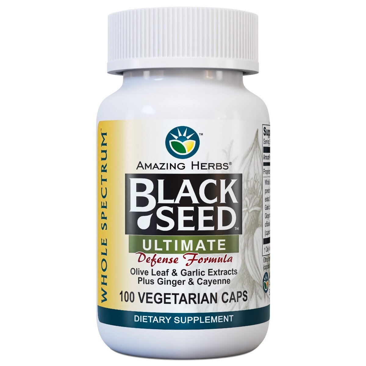 Amazing Herbs Black Seed Ultimate, 100 Vegetarian Capsules package