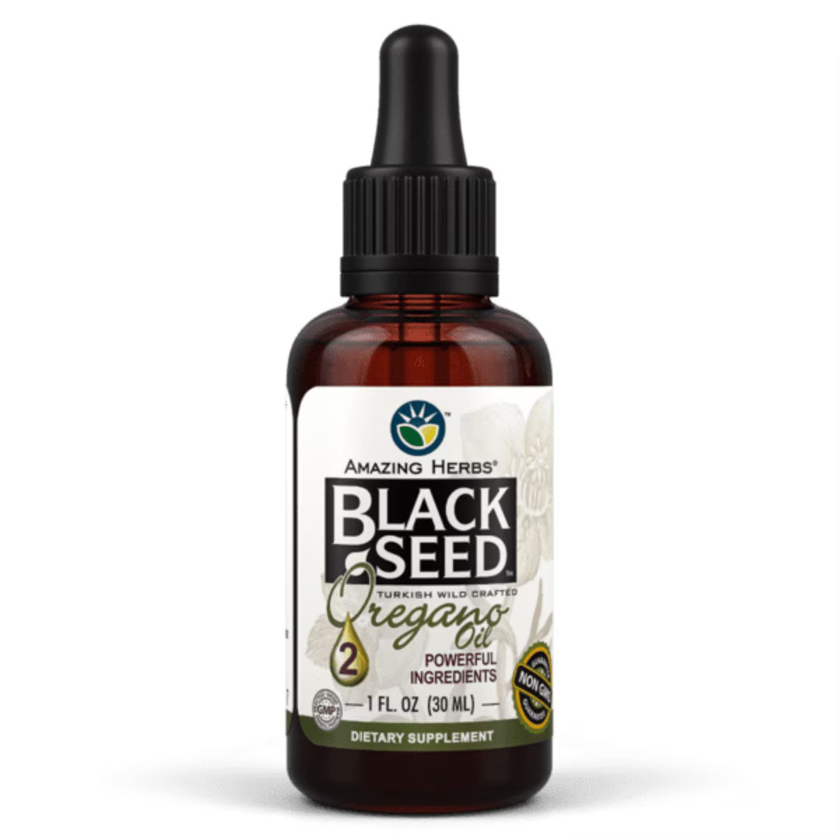 Amazing Herbs Black Seed with Oregano Oil, 1 fl oz package