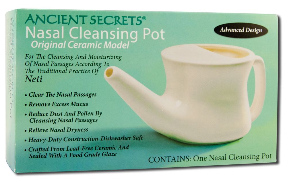 Ancient Secrets Ceramic Neti Pot – 1 Count packaging