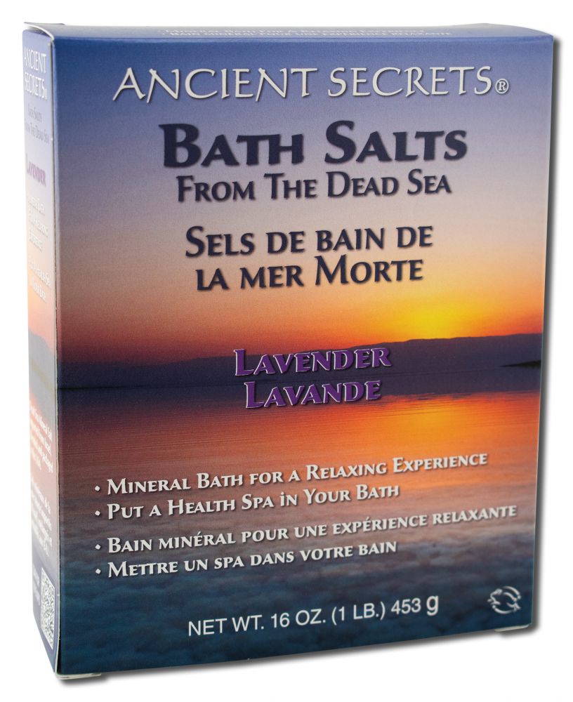 Ancient Secrets Lavender Dead Sea Bath Salts – 1 lb packaging
