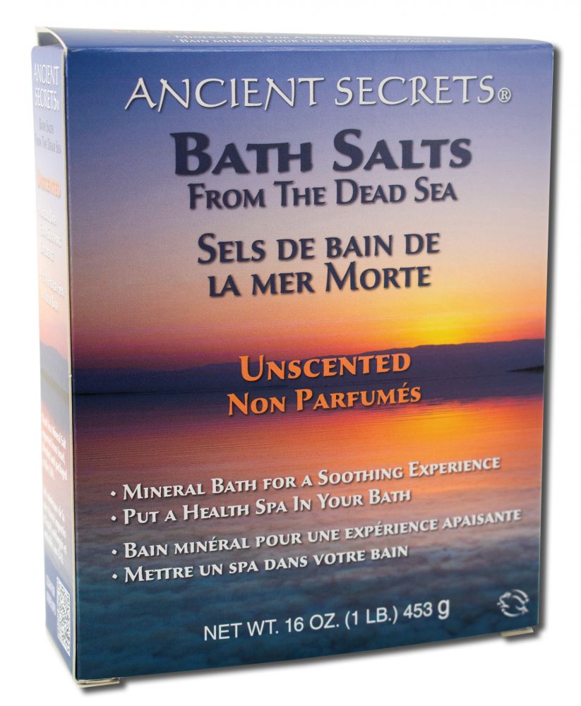 Ancient Secrets Unscented Dead Sea Bath Salts – 1 lb packaging