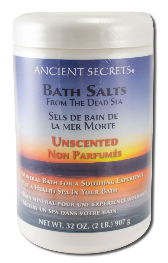 Ancient Secrets Unscented Dead Sea Bath Salts – 2 lb packaging