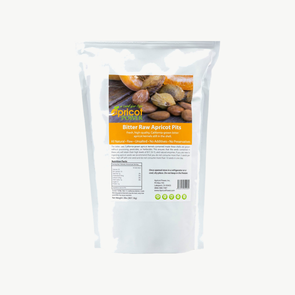 Apricot Pits In Shell 32 oz | Whole Raw Apricot Pits Bulk official uniform front image