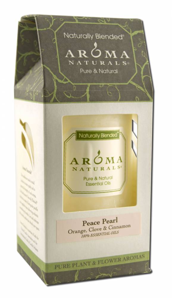 Aroma Naturals Peace Pearl Orange Clove Cinnamon Pillar Candle, 2.5 x 4 inches
