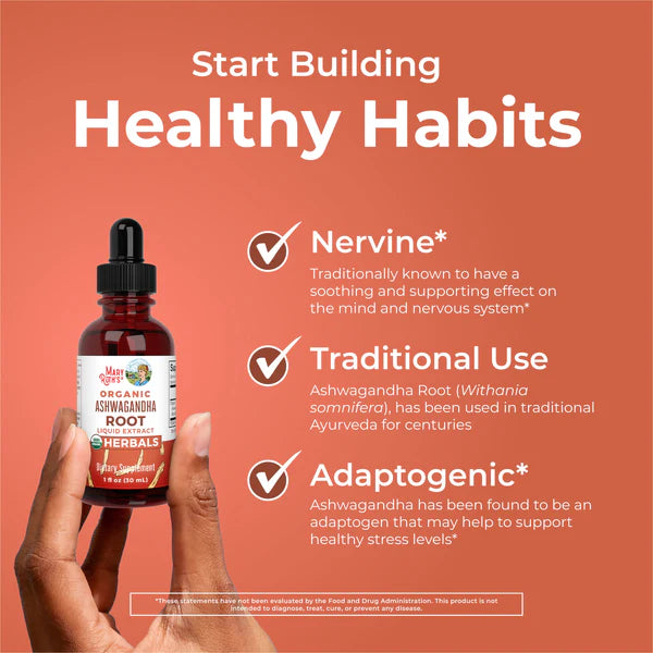 MaryRuth's Organic Ashwagandha Root Liquid Drops 1 oz