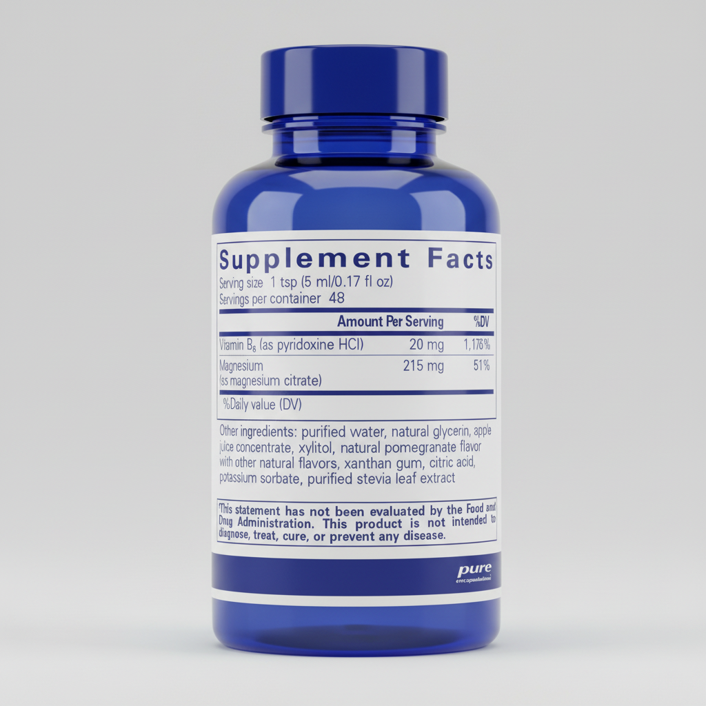 Supplement facts label for a product by pure encapsulations