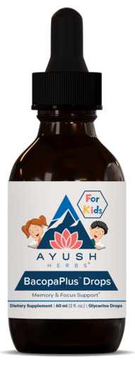 Ayush Herbs Bacopa Plus Kids Drops 2 fl oz product packaging