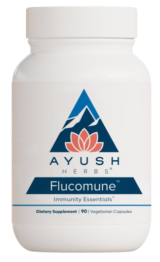 Ayush Herbs Flucomune 90 Capsules product packaging