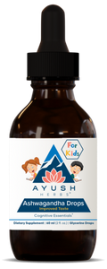 Ayush Herbs Kids Ashwagandha Drops 2 fl oz product packaging