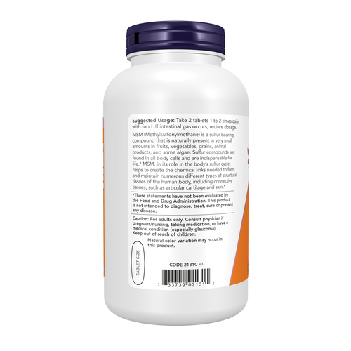 NOW MSM 1,500 mg — 200 Tablets